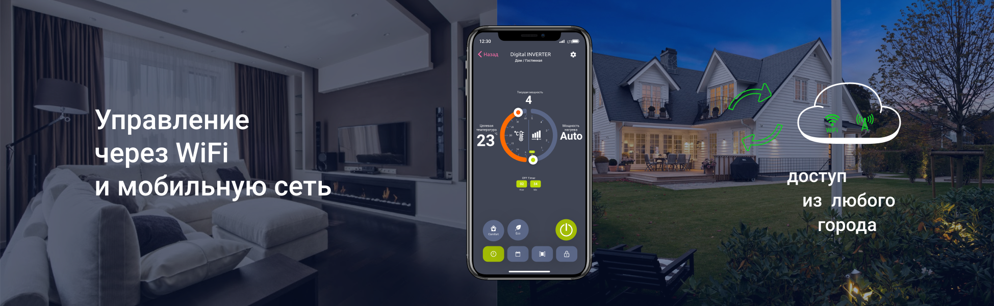 Управление через WiFi и мобильную сеть